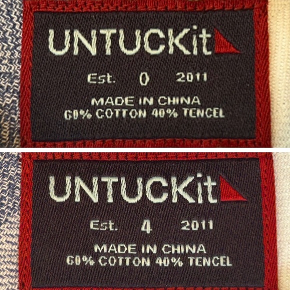 NEW Untuckit Volnay Plaid Button Down Western Shirt, Blue & Gray, Sizes 0 & 4 - Picture 9 of 11